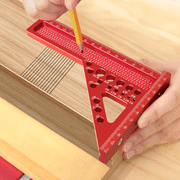 Woodworking Square Protractor Aluminum Alloy 3D Multi-Angle Measuring Ruler