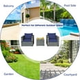 thumbnail image 4 of Patiojoy 3-Piece Patio Wicker Conversation Set Bistro Rattan Sofa Chair with Washable Cushion Mix Gray & Navy, 4 of 10