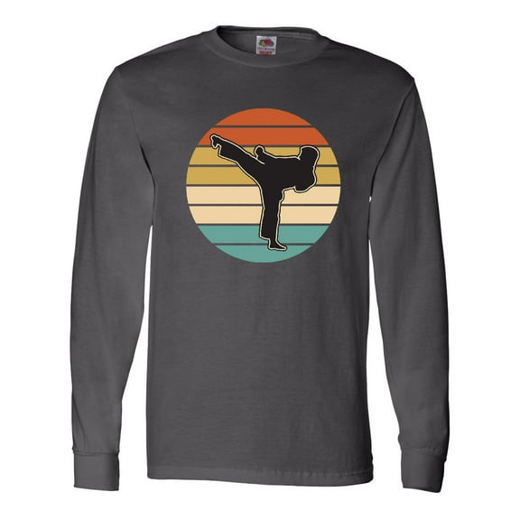 Inktastic Karate Martial Arts Silhouette Long Sleeve T-Shirt