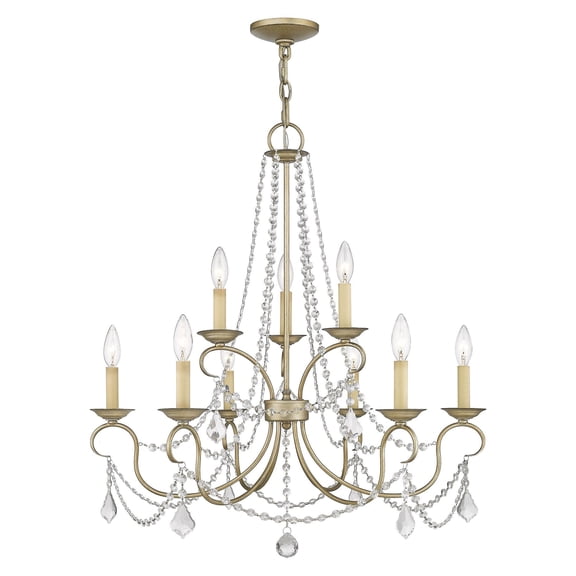 Livex Lighting Pennington Chandelier in Hand Painted Antique Silver Leaf