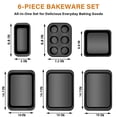 thumbnail image 3 of 6-Piece Carbon Steel Nonstick Bakeware Set Black, For Baking, Roasting, Cooking, 3 of 8