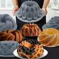 thumbnail image 3 of Silicone Fluted Cake Pan Hollow Bundt Mold Non-Stick & Flexible for Easy Release Perfect for Elegant Desserts and Holiday Baking Creations Topliu, 3 of 7