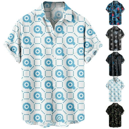 

Toddler Boys Anime Crewneck Button Down Hawaiian Shirt Funny Basic Blouses Regular & Big Man Sizes