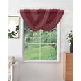 thumbnail image 2 of Red Striped Sheer Waterfall Valance Curtains for Window, Vintage Stripes Ombre Rod Pocket Sheer Topper Swag Curtains for Living Room, Kitchen 38.5"W x 47.2"L, 3 Panels, 2 of 7