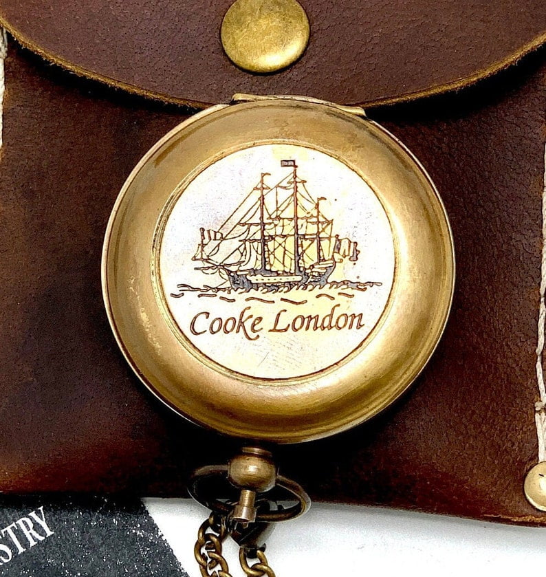 Engraved Personalised Brass Pocket Compass | Handmade Nautical Compass | Christmas, Wedding & Anniversary Gift for Husband, Wife, Him or Her