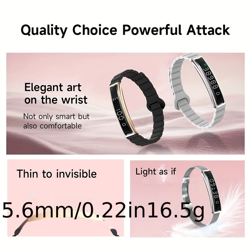 Smart Bracelet with HD Touch Screen, Zinc Alloy Case, Sports Tracker & Step Counter - Multifunctional Fitness Watch, Compatible with Iphone/ Android, USB Rechargeable Battery, Smart Notifications