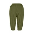thumbnail image 5 of Bigersell Cropped Linen Pants Women Women's Loose Wide Leg Pants Cotton Linen Trousers Straight Pants Casual Pants Green-2 xl, 5 of 7