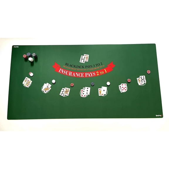 GMC Deluxe Blackjack Table Top Casino Mat Board Cloth 900mm x 1800mm x 4mm