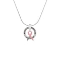thumbnail image 2 of Delight Jewelry Pink Ribbon ''Help'' Miracles Ring Charm Necklace, 18", 2 of 4
