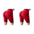 thumbnail image 4 of Shorts de Yoga para Mujeres Minnieouse Poliéster Cintura Alta Rojo SG 2Conjunto, 4 of 6