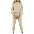 thumbnail image 5 of Soyumi Loungewear Boho Homewear French Cute Daily Family Tracksuits Going Out Fall Casual Comfy Soft Basic Matching Sets Women Clothing Costume Sleepwear Pajamas Matching Sets Cozy Petite, Khaki, 5 of 7