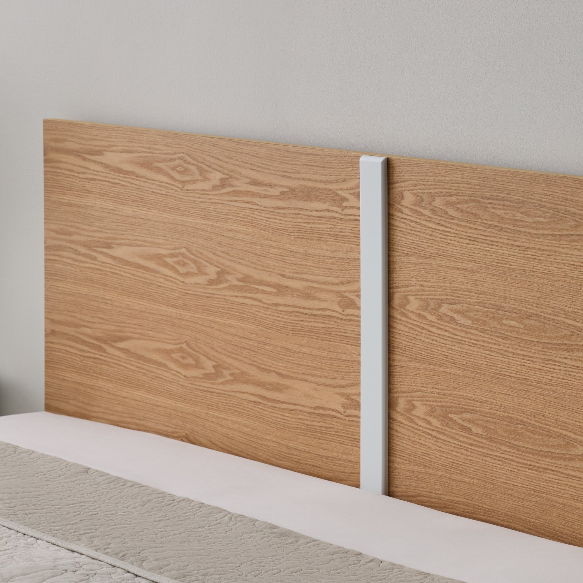 Rest Haven Modern Wood Platform Bed, Twin, Natural & White