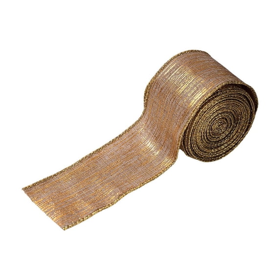 5M Christmas Decorative Ribbon, Metallic Edge Wired Ribbon for Christmas Tree, Wreath, Gift Wrapping, Bow Making and Holiday DIY Crafts