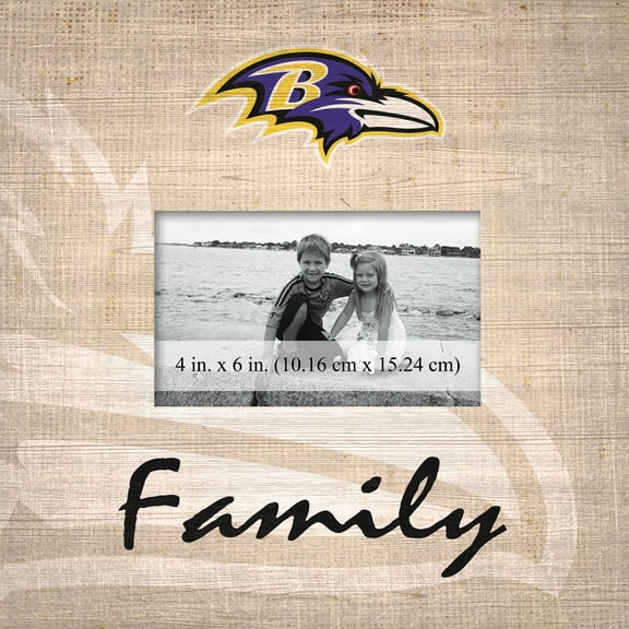 Baltimore Ravens 10'' x 10'' Burlap Pattern Frame