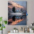 thumbnail image 4 of Mountain Lake Landscape Canvas Oil Painting, Wall Decor for Hotel Lobby Home, 4 of 8