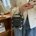 thumbnail image 3 of Korean Print Minority Mobile Phone Bag  Pearl Chain Flap Handbag for Ladies Girls (White), 3 of 10
