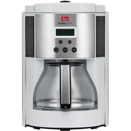 Melitta Aroma Enhance Coffee Maker Glass Carafe 10-cup: Programmable Drip Machine, Automatic Shut-Off, LCD Display