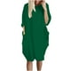 thumbnail image 1 of Qucoqpe - Vestidos de talla grande para mujer, informales, holgados, con bolsillos, manga 1/2, elásticos, tallas grandes, maxivestido largo, tallas S-5XL en liquidación, 1 of 5