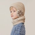 thumbnail image 2 of VNKIDY Kids Caps Children Winter Knitted Hat Neck Warmer Set Snowflake Pattern Warm Beanie With Ear Flaps Cozy Neck Gaiter For Cold Weather Protection Fashionable Headwear, 2 of 4