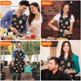 thumbnail image 4 of Pioneer Flower Floral Print Pattern Apron for Women and Men, Cotton Linen Waterproof with Pockets, Adjustable, 33x27 Inch for Kitchen, Gardening, BBQ, Salon, 4 of 6