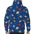 thumbnail image 7 of Pofeuu Space Print Mens Casual Hooded Collar Drawstring Hoodies Pullover Sweatshirts Casual Long Sleeve Shirts-X-Large, 7 of 7
