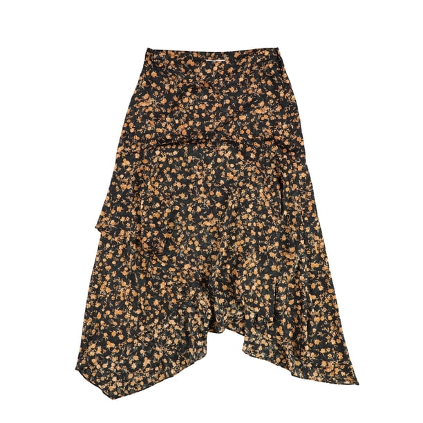 bar III Falda larga con gradas para mujer, negro, 14