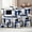 Blue, variant on Blue Black Geometric Outdoor Waterproof Pillow Covers, Modern Minimalist Stripes Aesthetic Decorative Square Throw Pillowcase Sofa Cushion Sham for Patio/Couch/Chair, 16"x16" 2 Pack