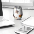 thumbnail image 3 of 12oz Stemless Wine Tumblers Happy Thanksgiving Turkey Fall Pumpkin Vacuum Insulated Stainless Steel Travel Tumbler Cups Mug with Lid and Straw for Champaign,Cocktail,Beer with Cleaning Brush, 3 of 5