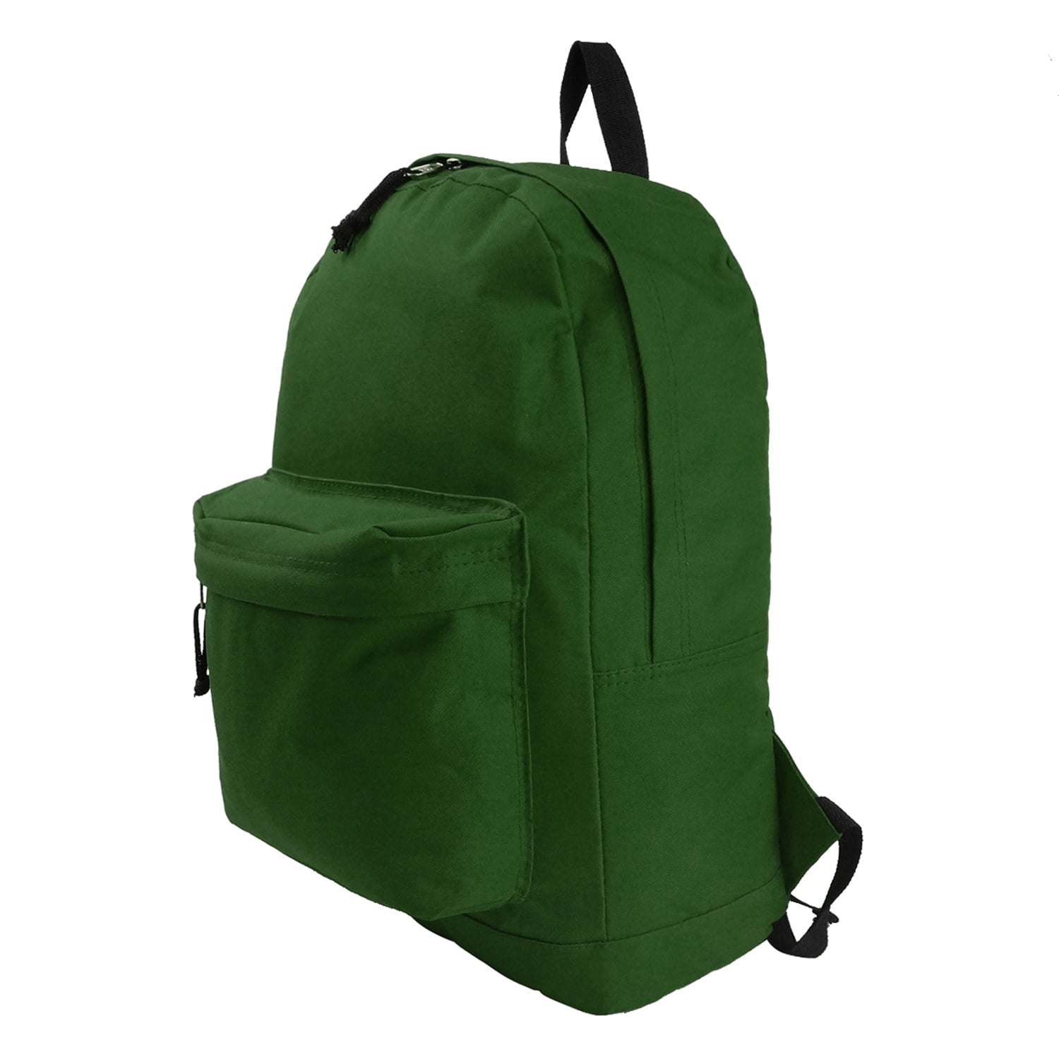 K-Cliffs Unisex  Case of 36 Classic 18" School Backpacks Green with Curved Shoulder Straps, Teen-Adult, Polyester
