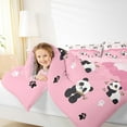 thumbnail image 4 of Feelyou Pink Cute Panda Queen Comforter Set for Kid, Kawaii Cartoon Animal Bedding Sets, Princess Style Reversible Bedding Comforter Set, Breathable Home Decor, 3 Pieces, 4 of 8