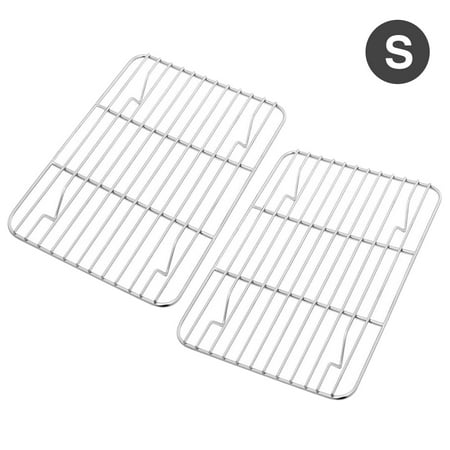 

2pcs Kitchen Roasting Cooling Rack Rustproof Stainless Steel Wire Baking Tray