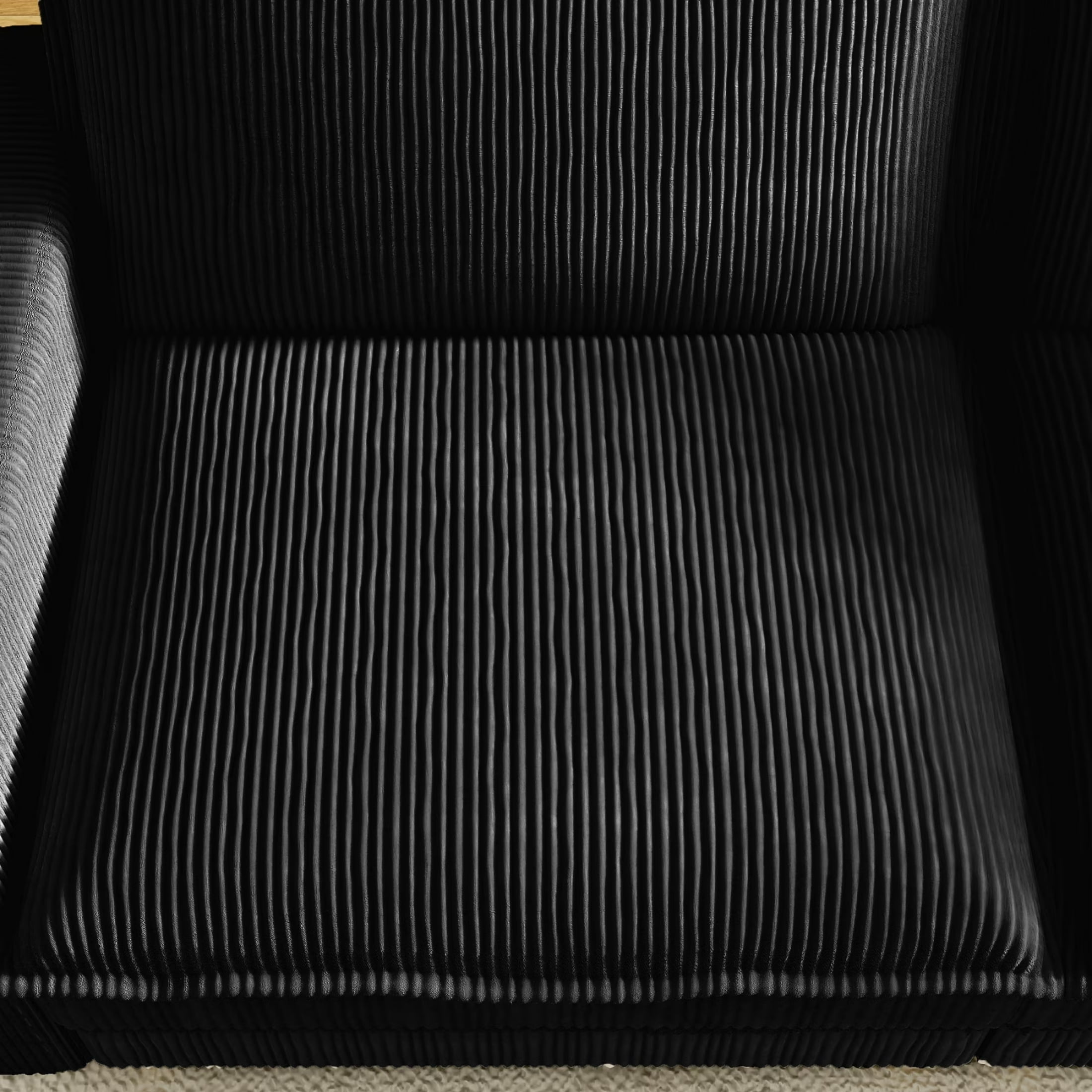 Vinform Upholstered Ottoman for Sofa, Chair, Black