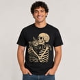 thumbnail image 2 of Veylor Haus Skeleton Hugging Cat Graphic, Unisex Classic Fit Cotton Tee, 2 of 9