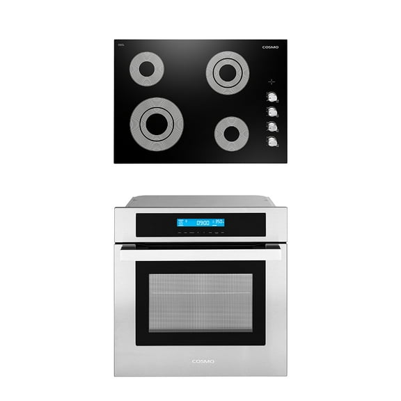 Cosmo 2 Piece Kitchen Appliance Packages with 30" Electric Cooktop & 24" Electric Wall Oven Kitchen Appliance Bundles
