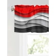 thumbnail image 6 of Valances for Windows Red Black Waves Rod Pocket Cafe Window Treatments Valance Curtains for Kitchen Bathroom Laundry Basement Windows 42"x12", 6 of 9