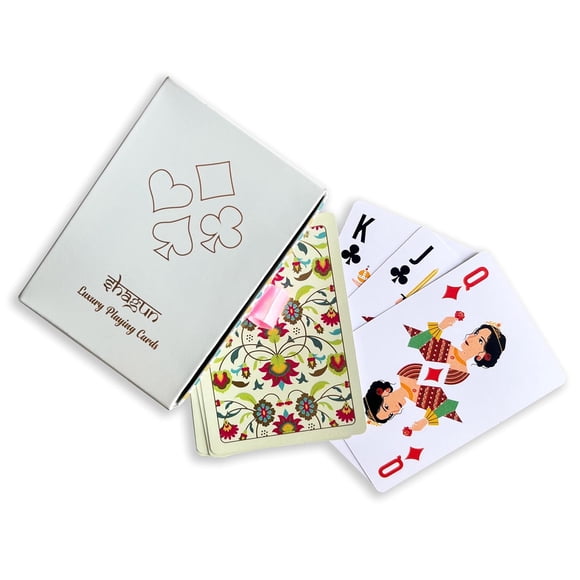 House Of Edi Luxury Playing Cards For Adult - Shagun Floral | Gold Foiled, 55 Cards Deck - Playing Cards Are Highly Durable & Long-Lasting | Gift For Family & Friends | Waterproof Playing Cards
