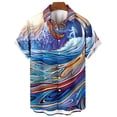 thumbnail image 3 of ZCFZJW Mens Hawaiian Shirt Short Sleeve Button Down Shirt Tropical Floral Pattern Print Summer Big and Tall Graphic Tees Trendy Holiday Beach Shirt Tops Multicolor#06 XXXL, 3 of 3