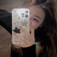 thumbnail image 4 of Black 3D Sparkling Pink Star Phone Case For Iphone 15 14 13 12 11 Pro Max X XR XSMAX 7 8 Plus SE TPU Case Cover New Products, 4 of 4