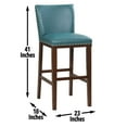 thumbnail image 4 of Steve Silver Tiffany Faux Leather 30" Bar Stool - Peacock-Espresso, 4 of 7