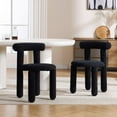 thumbnail image 3 of Dayalane Modern Dining Chairs Set of 4, Upholstered Barrel Chairs with Curved Back Sherpa Armless Accent Chairs for Kitchen, Dining Room, Living Room,Black, 3 of 8