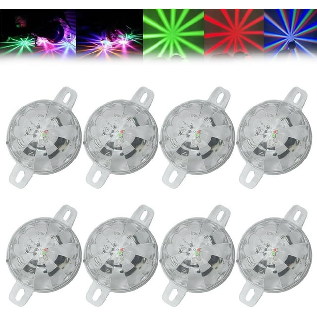 Universal Waterproof LED Chassis Lights, LED Watermelon Light Indicator Side Marker Signal Light, Colorful Flash Motorcycle Electric Truck Chassis Lights Underglow Kit, 18 Modes(8pcs)