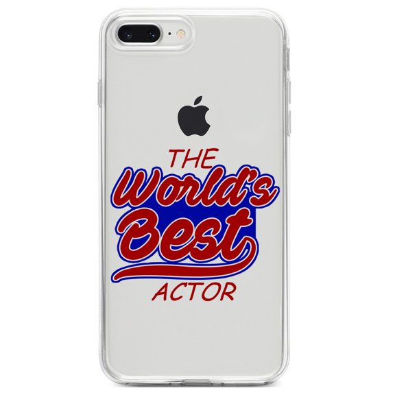 DistinctInk Clear Shockproof Hybrid Case for iPhone 7 PLUS / 8 PLUS (5.5" Screen) TPU Bumper Acrylic Back Tempered Glass Screen Protector - The World's Best Actor