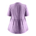 thumbnail image 6 of beishanbush Winter Sales Saving $10 Business Casual Blouse Office Work Tops Women's Linen Blouse,Button Down Peplum Collared Short Sleeve Casual Under $15, 6 of 8