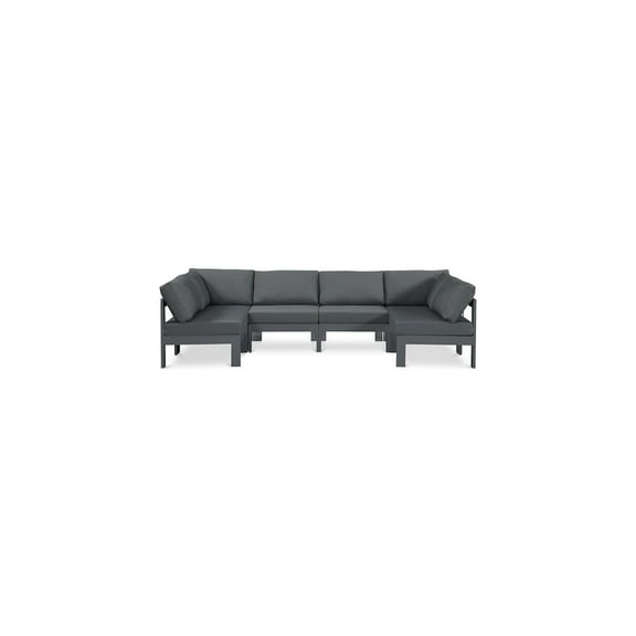 Meridian Furniture Nizuc Grey Outdoor Patio Modular Sectional