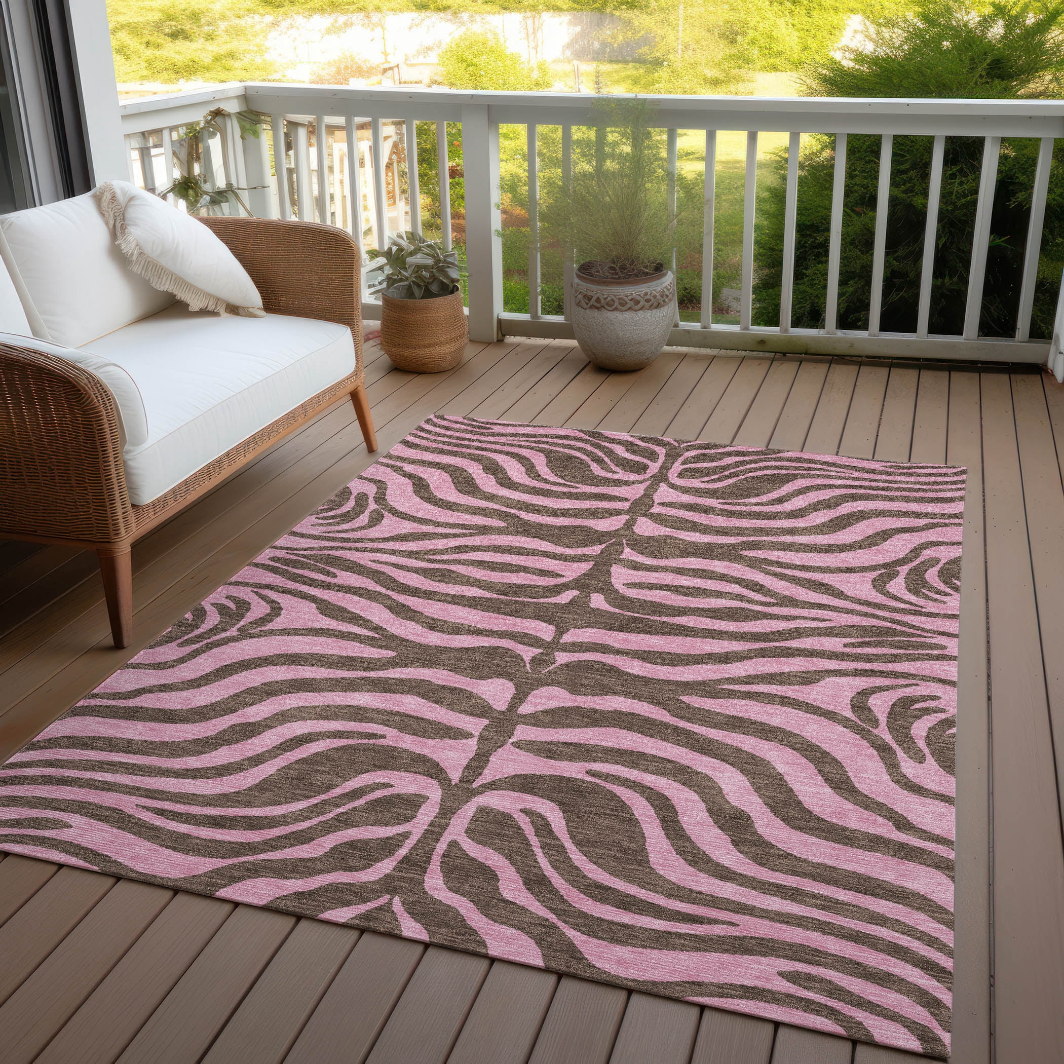 Addison Rugs Chantille Indoor/Outdoor Transitional Animal Print Brown Washable Rectangle Rug, 10' x 14'