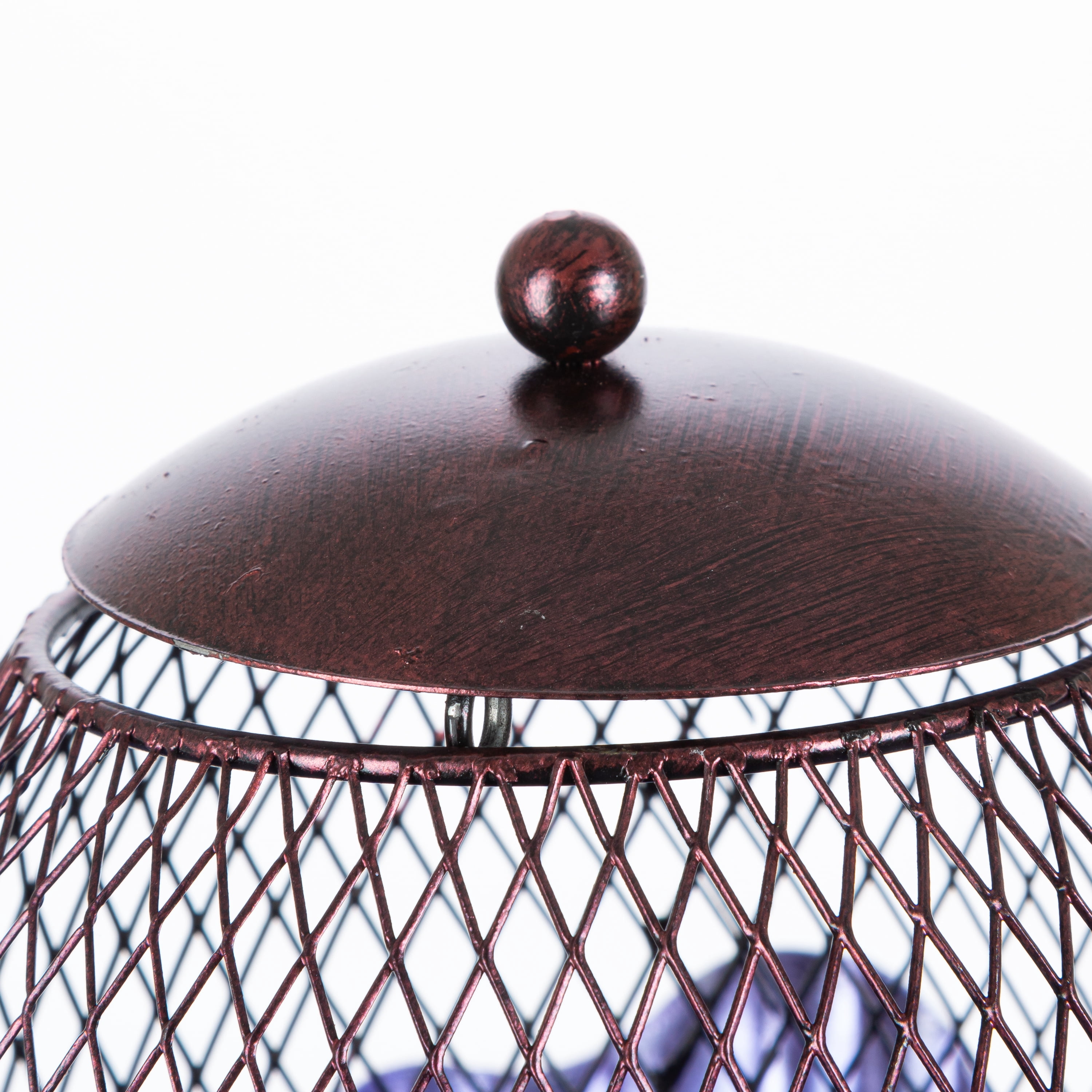 46 inch Purple Metal Mesh Flower Bird Feeder Yard Stake