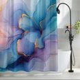 thumbnail image 2 of Ombre Blue Purple Marble Texture Fabric Shower Curtain Modern Style Washable Shower Curtains for Bathroom, Waterproof Bath Curtain with Hooks Home Decor 72x84in, 2 of 8