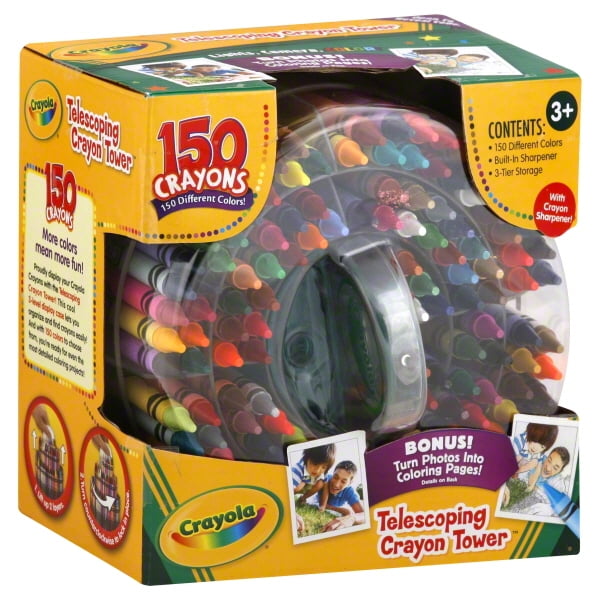 Crayola Telescoping 150 Count Crayon Tower With BuiltIn Sharpener