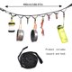 thumbnail image 3 of Cuerda de cordón colgante para equipo de campamento | Tendedero de poliéster resistente con 19 ganchos de mosquetón con hebilla en D • Organizador de viaje portátil | Almacenamiento de carpas al, 3 of 8