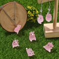 thumbnail image 5 of 1 box 36pcs 6 styles Luminous Translucent Resin Pendants with Platinum Tone Iron Loops Cartoon Pig Charm Glow in Dark Pink 21.5~24.5x15.5~22x13~17.5mm Hole: 2mm 6pcs/style, 5 of 6